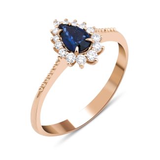 Diamond and Sapphire Dainty 0.50ct Ring