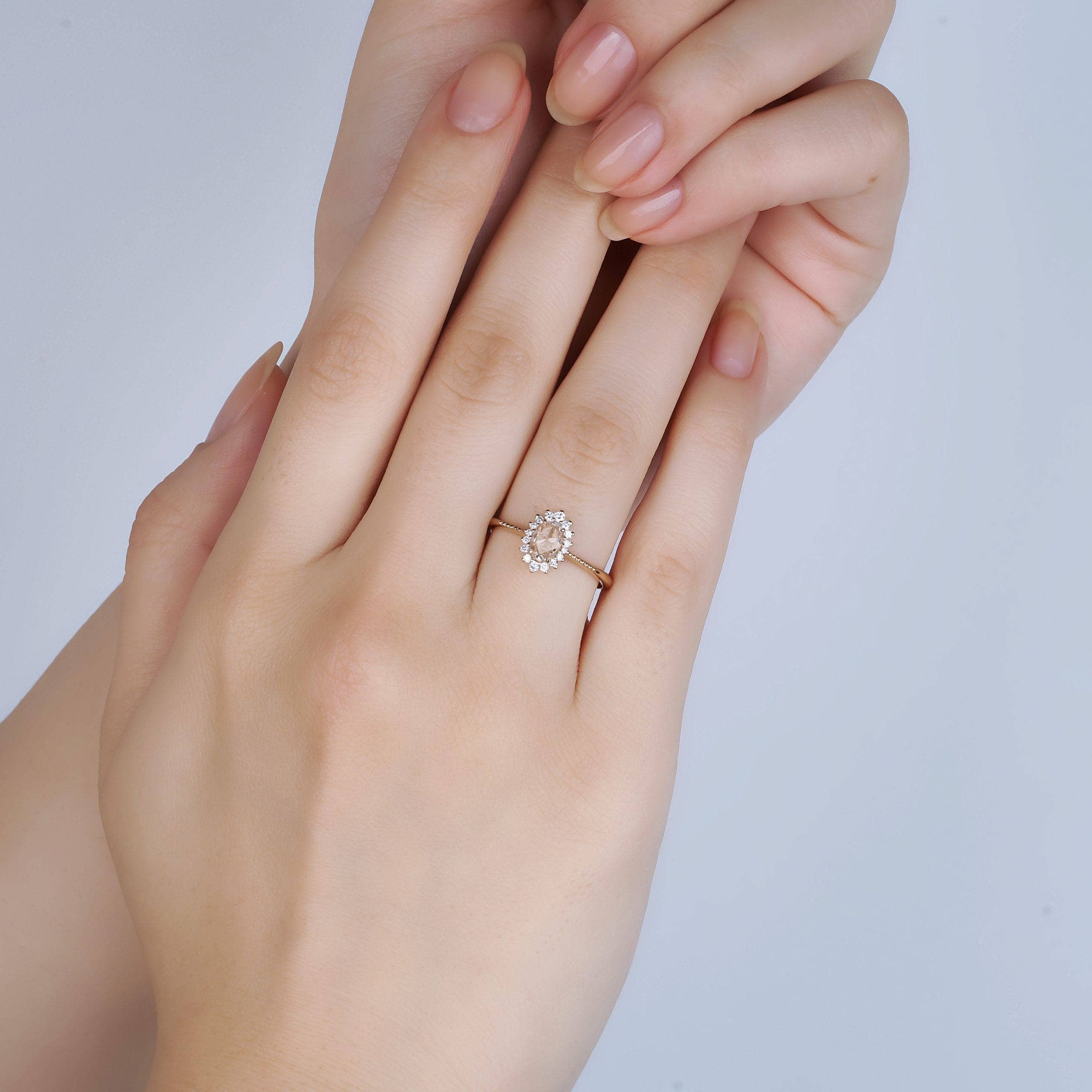 White Sapphire And Diamond 0.75ct Ring