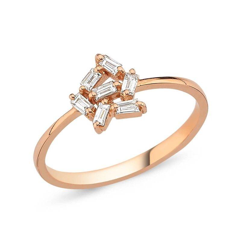 Baguette Diamond Cluster 0.28ct Ring