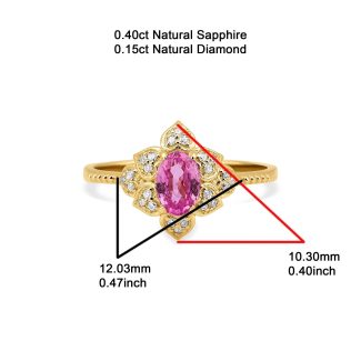 Pink Sapphire And Diamond 0.55ct Flower Ring