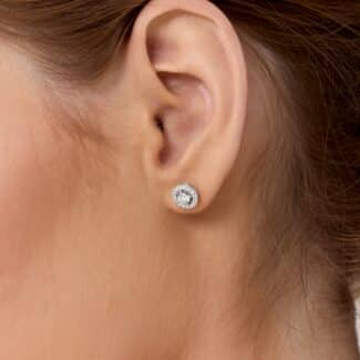 0.73ct Diamond Halo Stud  Earrings