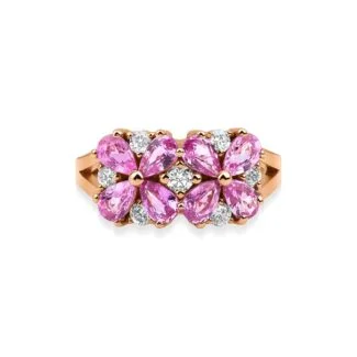 Pink Sapphire And Diamond 2.49ct Ring