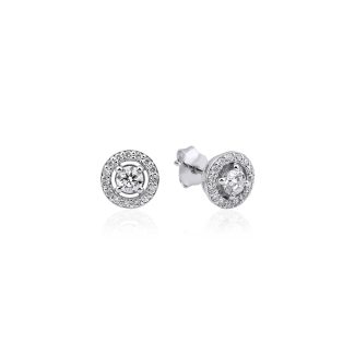 Amour - 0.73ct Diamond Halo Stud Earrings