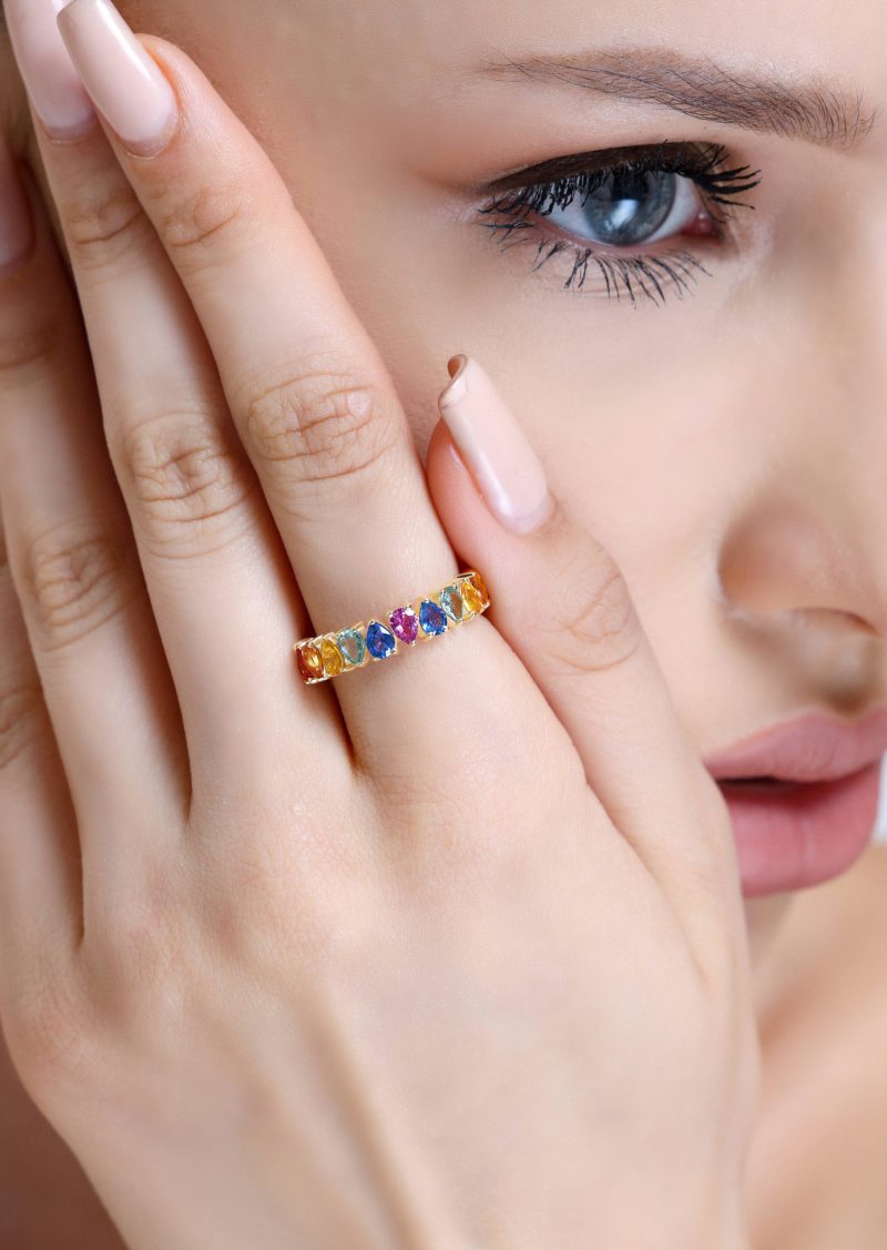 Rainbow Sapphire 3.22ct Ring