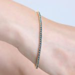 Blue Diamond And Solid 14kt Gold 2.40ct Tennis Bracelet