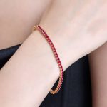 Ruby Tennis Bracelet 4.40ct Diamond and Solid 14kt Gold