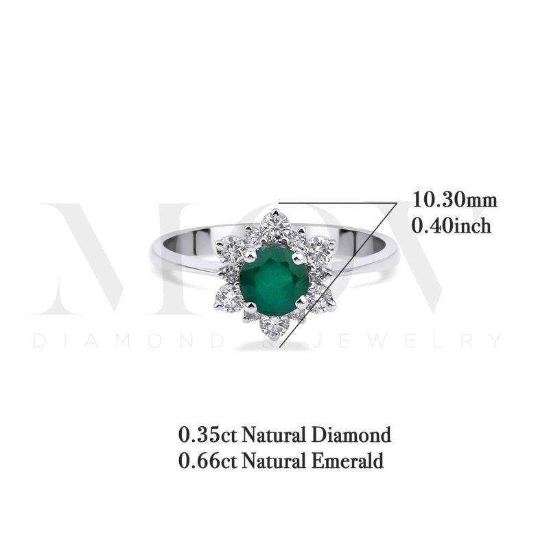 Emerald And Diamond Cluster 1.01ct Ring