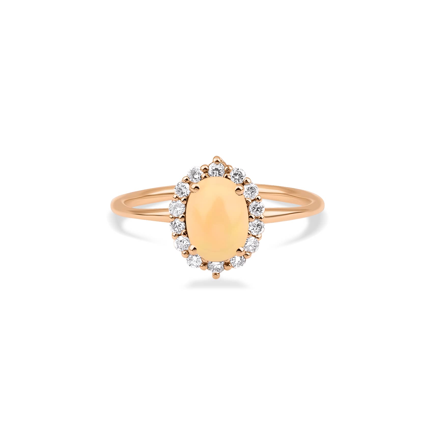 Opal And Diamond Halo 1.11ct Ring