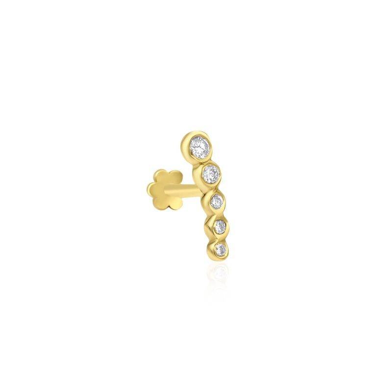 Diamond Line Solid Gold 0.06ct Piercing