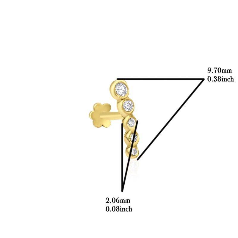 Diamond Line Solid Gold 0.06ct Piercing