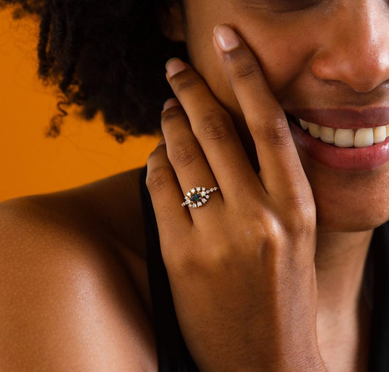 Sapphire And 0.50ct Diamond Dainty Ring