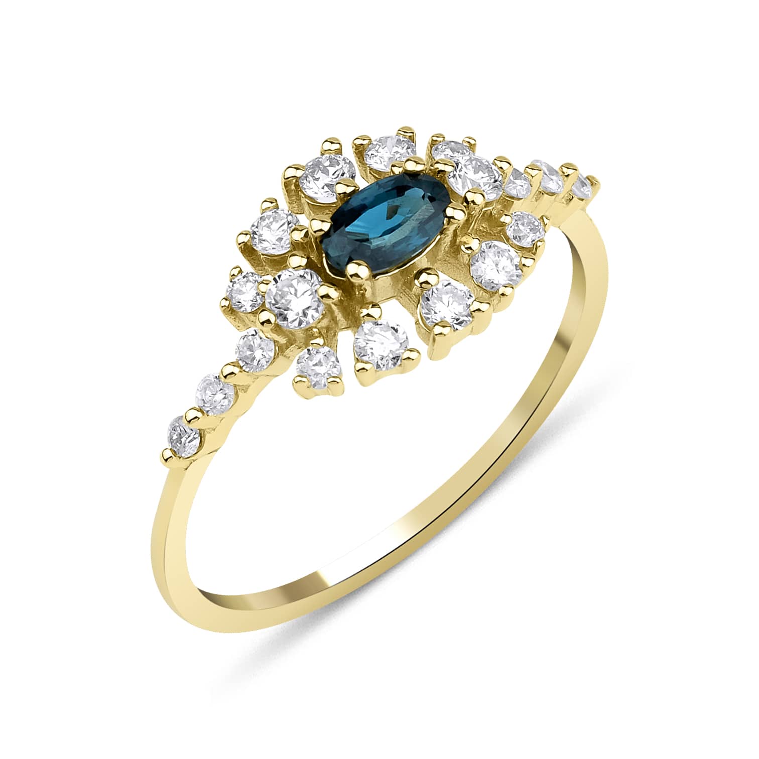 Sapphire And 0.50ct Diamond Dainty Ring