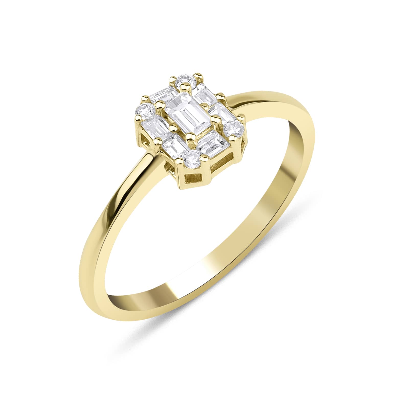 Baguette Diamond 0.30ct Solid Gold Engagement Ring