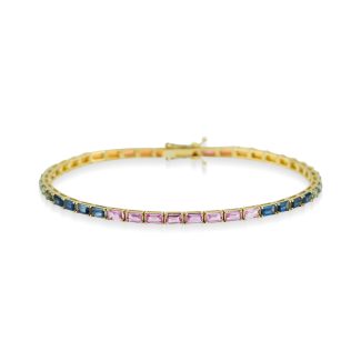 Rainbow Sapphire 6.70ct Tennis Bracelet