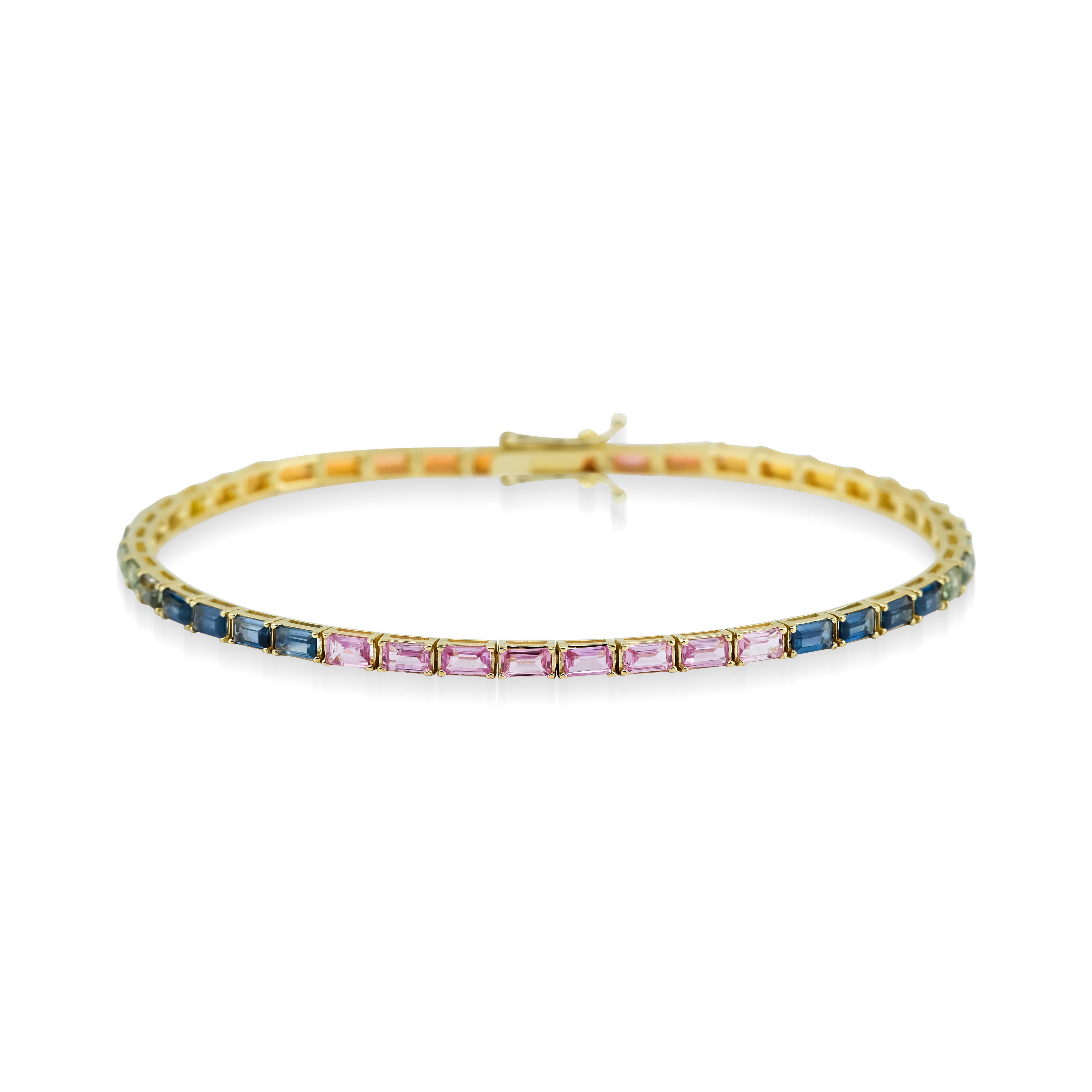 Rainbow Sapphire 6.70ct Tennis Bracelet