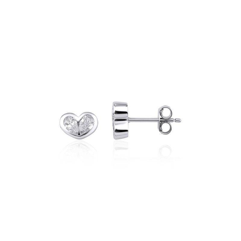 Pear Diamond Heart 0.61ct Studs