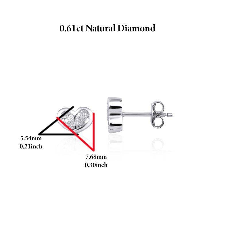 Pear Diamond Heart 0.61ct Studs