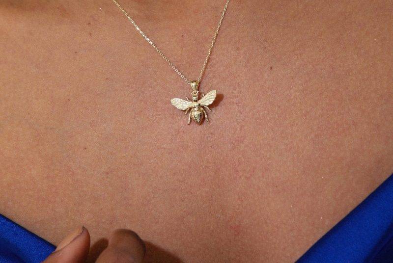 Gold And Diamond 0.01ct Bee Necklace