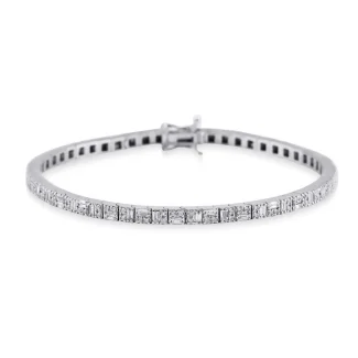 Daiju - Baguette Diamond Art - Deco Tennis 1.76ct Bracelet