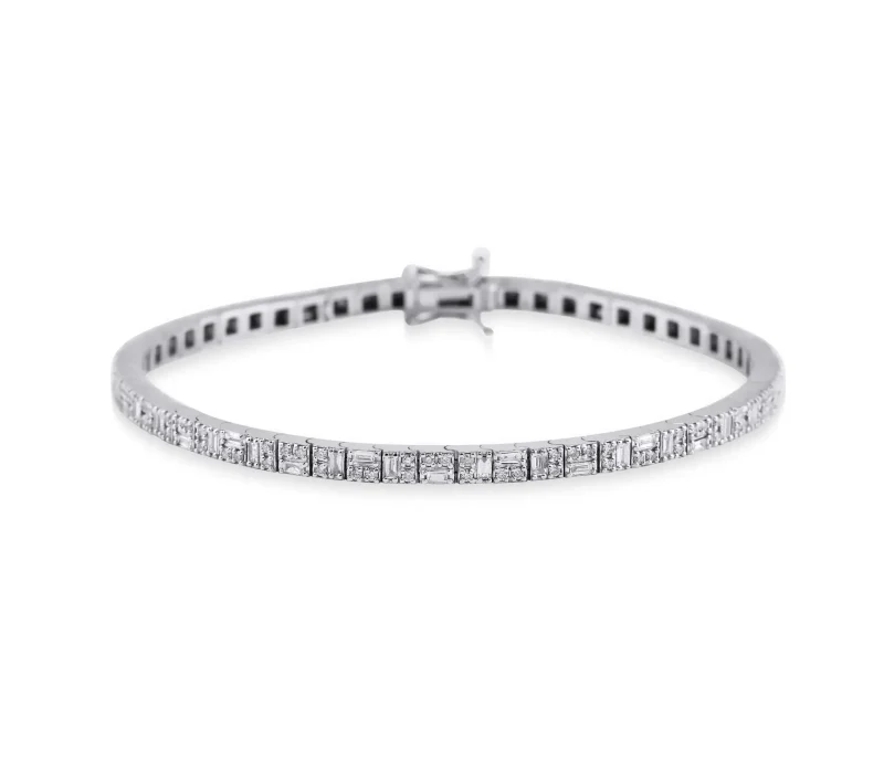 Baguette Diamond Art - Deco Tennis 1.76ct Bracelet