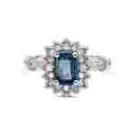 Sapphire And Diamond Halo 1.45ct Ring