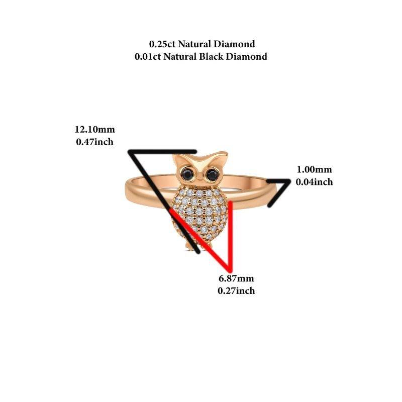 Diamond Owl 0.26ct Ring