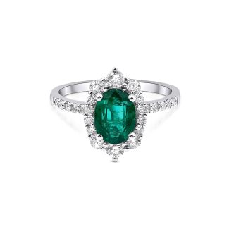 Emerald And Diamond 2.25ct Engagement Ring