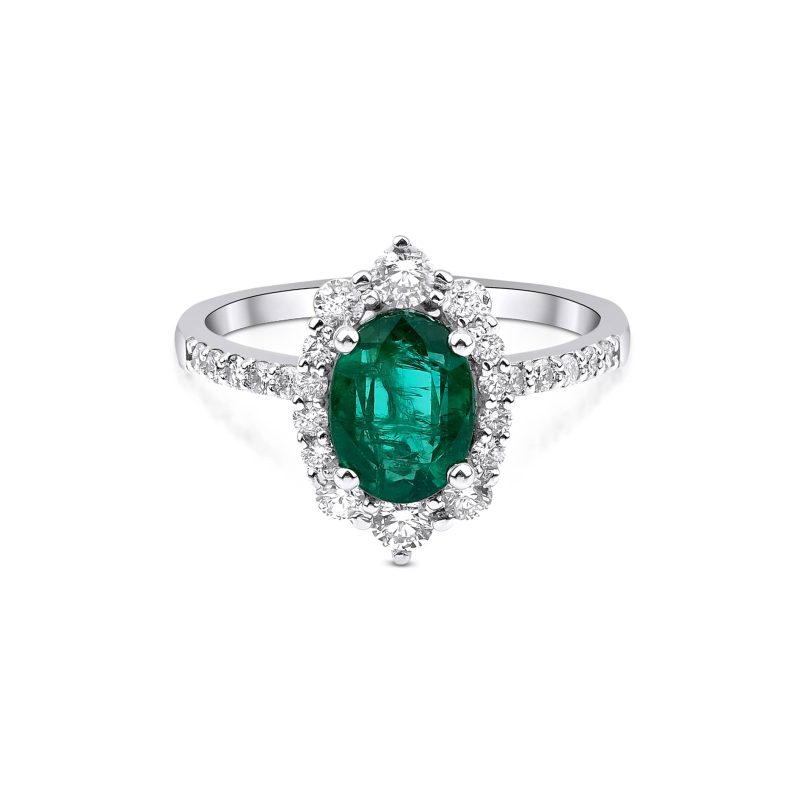 Emerald And Diamond 2.25ct Engagement Ring