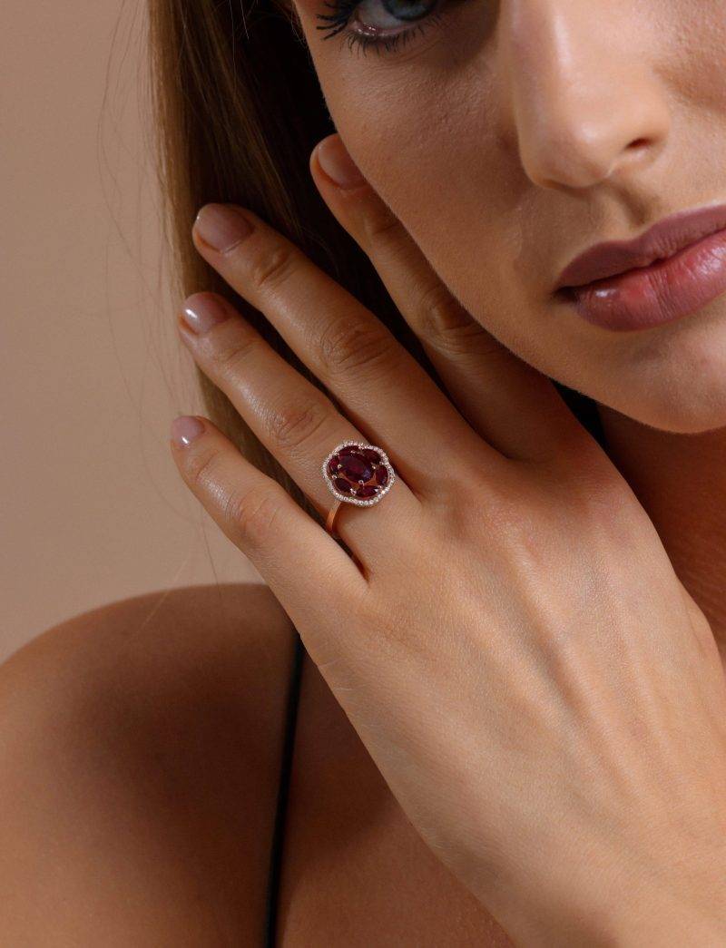 Ruby and Diamond Cluster 2.98ct Ring