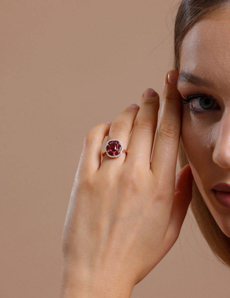 Ruby and Diamond Cluster 2.98ct Ring