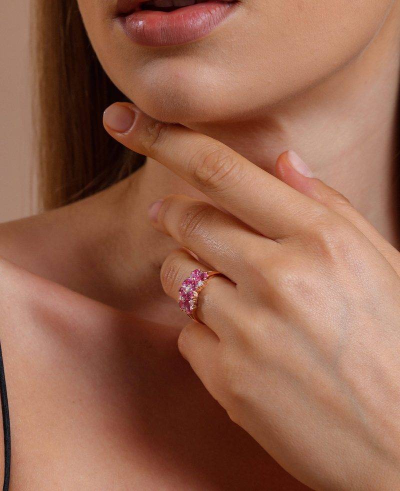 Pink Sapphire And Diamond 2.49ct Ring