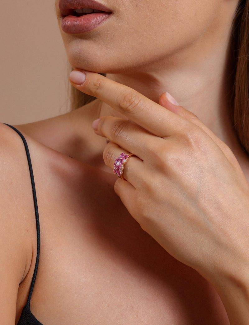 Pink Sapphire And Diamond 2.49ct Ring