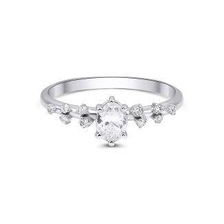 Oval Diamond Engagement 0.38ct Ring