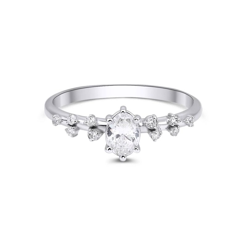 Oval Diamond Engagement 0.38ct Ring