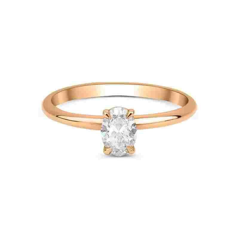 Oval Diamond Solitaire 0.52ct Ring