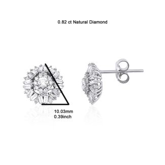 Tsuki - Baguette Diamond Cluster Stud 0.83ct Earrings