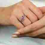 Pink Sapphire And Diamond  3.35ct  Ring