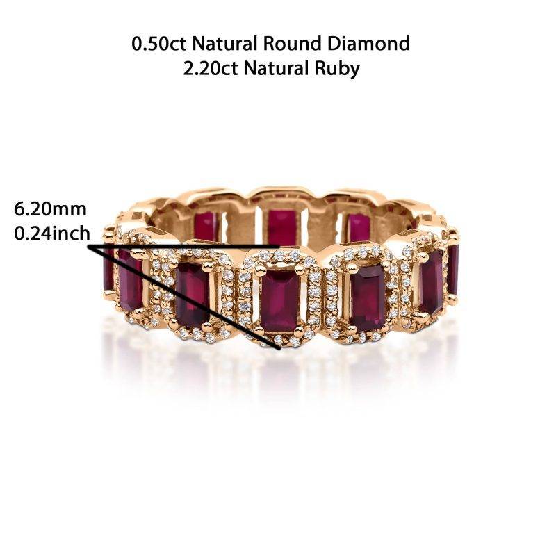 Ruby And 2.60ct Diamond Eternity Band