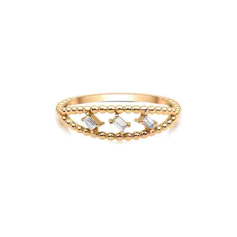 Baguette 0.06ct Diamond Stacking Ring