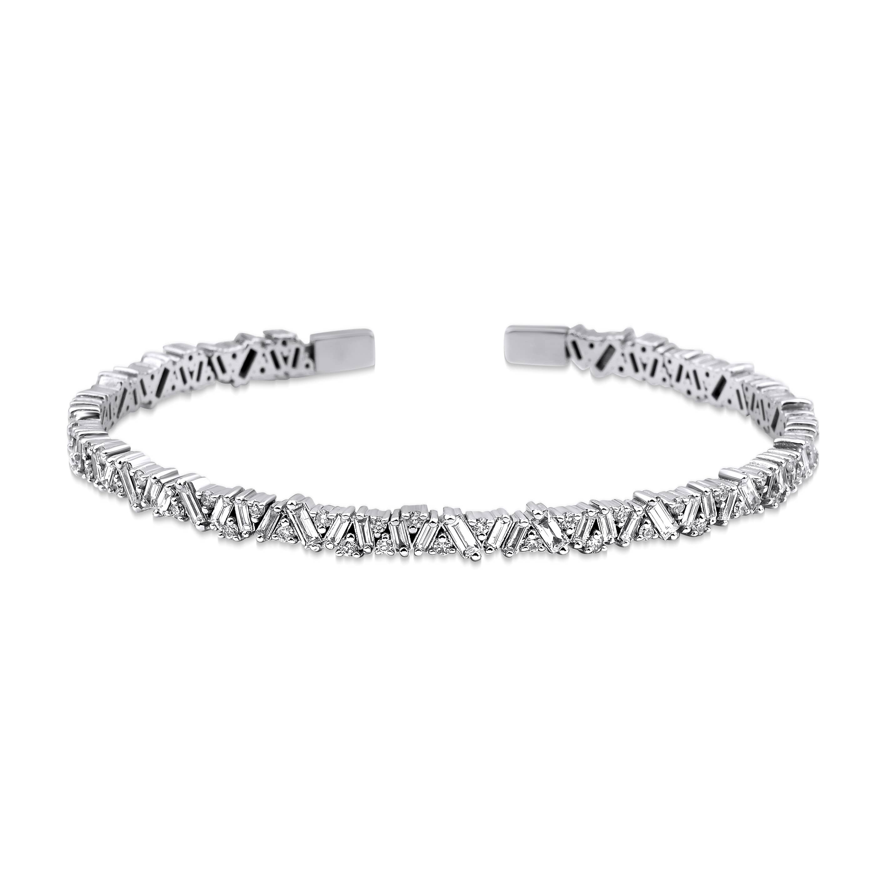 Baguette 2.15ct Diamond Cuff Bracelet
