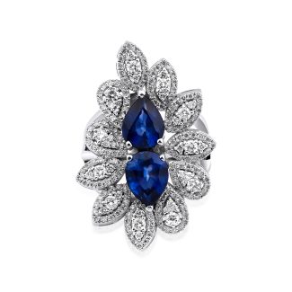 Sapphire And Diamond Cocktail 6.10ct Ring