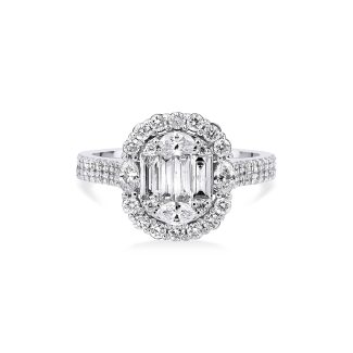 Baguette Diamond Cluster 1.21ct Ring