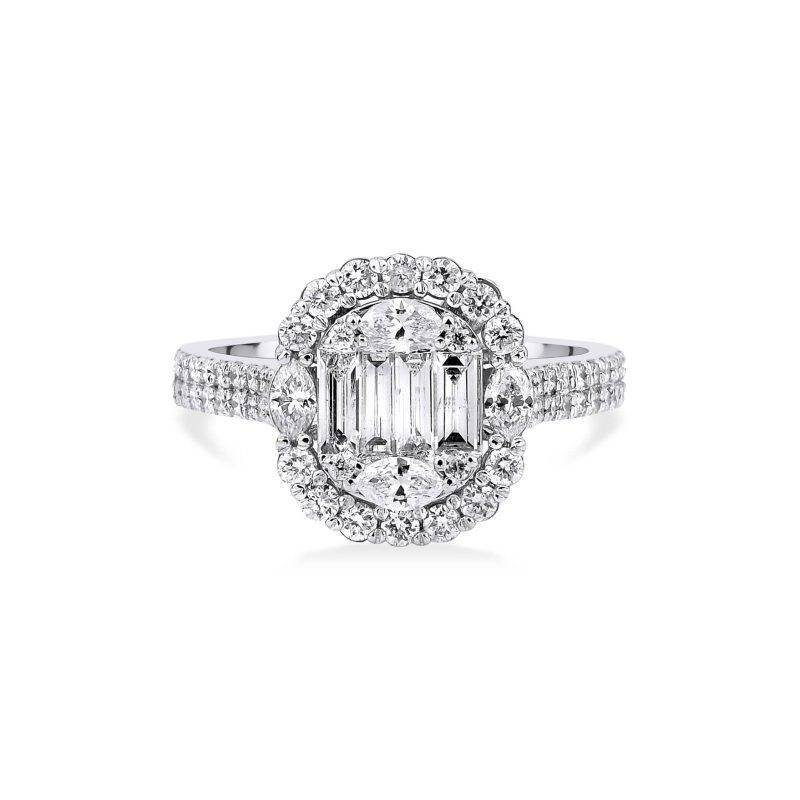 Baguette Diamond Cluster 1.21ct Ring