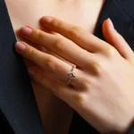 Peach Color 0.65ct Sapphire Ring