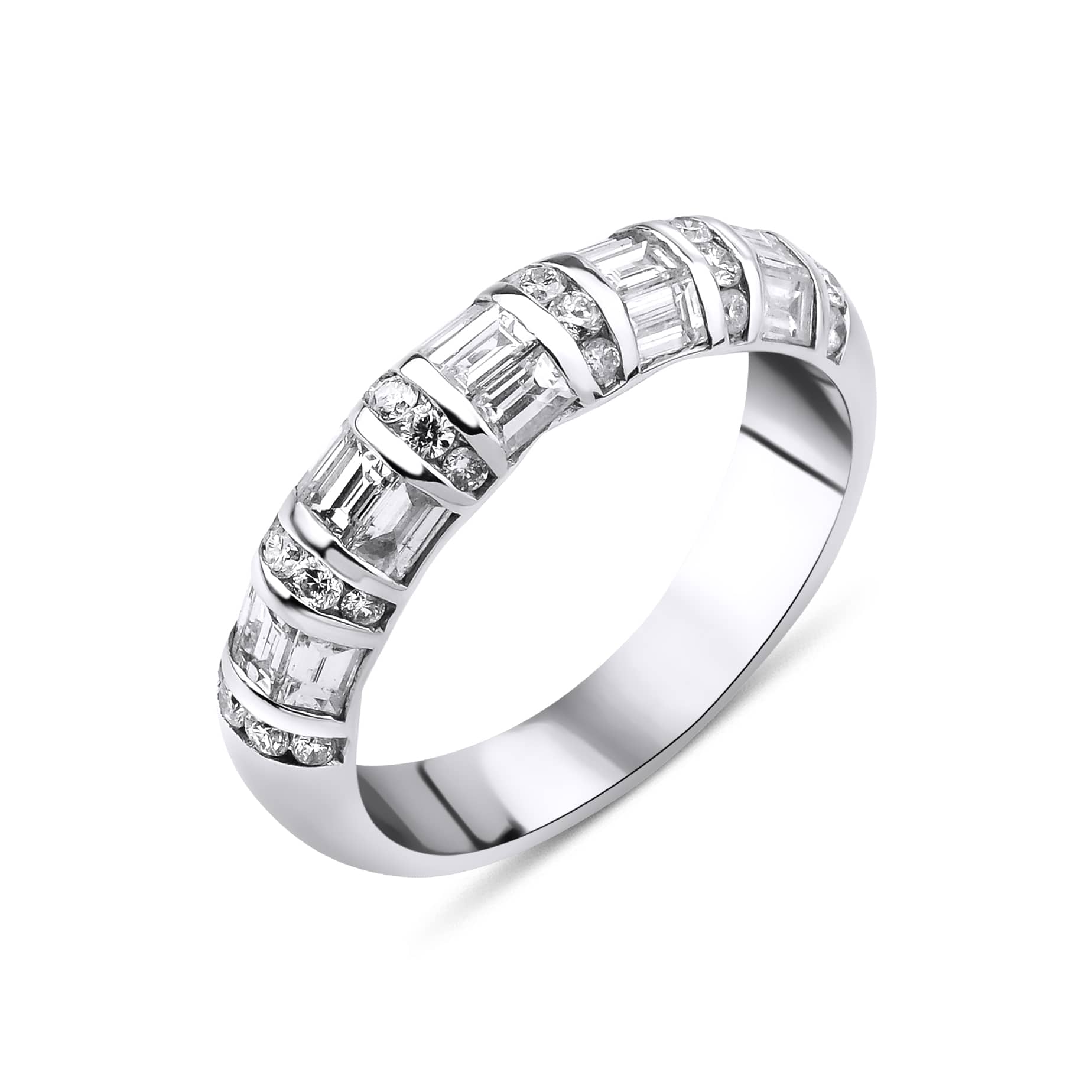 Baguette Diamond Half Eternity 1.23ct Ring