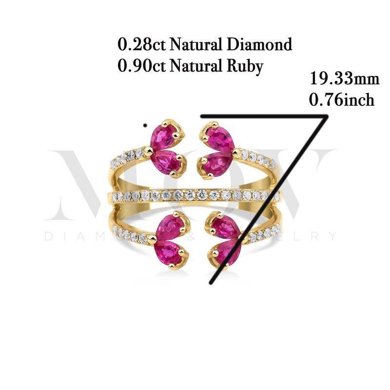 Diamond And Ruby Claw 1.18ct Ring