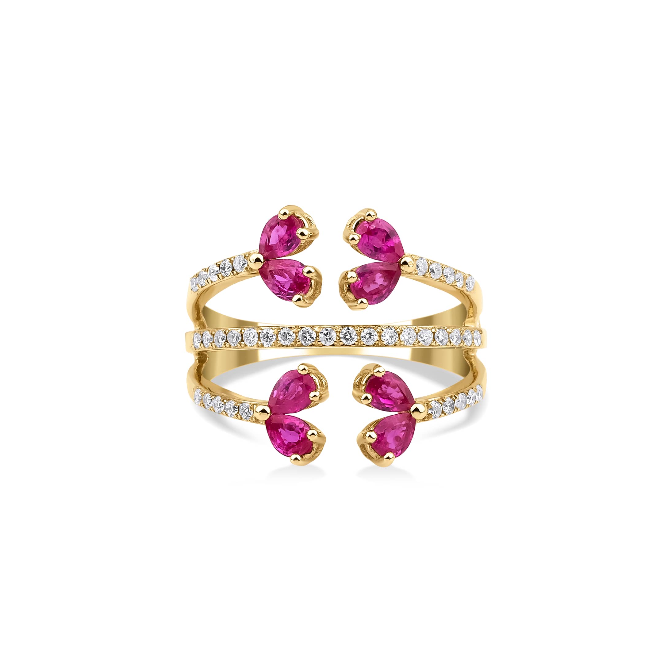 Diamond And Ruby Claw 1.18ct Ring