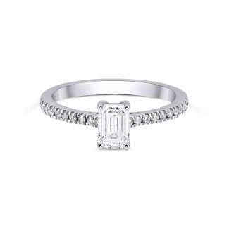 Emerald Cut Diamond Engagement 0.90ct Ring