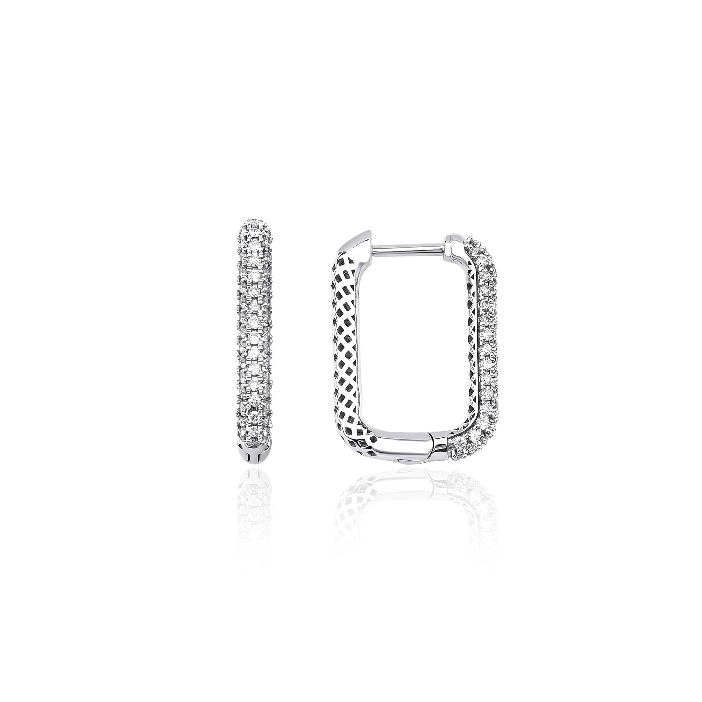 Micro Pave Diamond 0.40ct Huggie Earrings