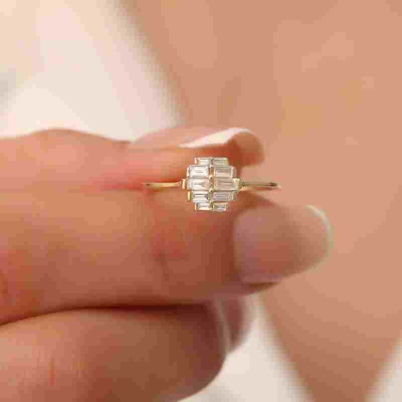 Art Deco Baguette 0.35ct Diamond Ring